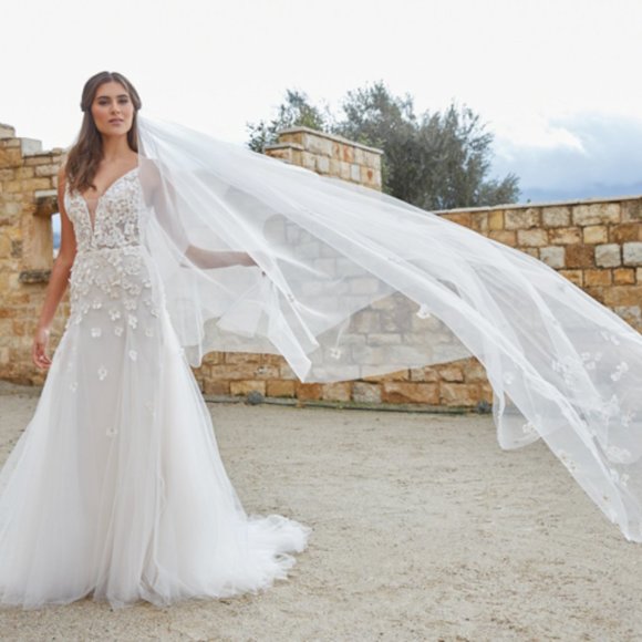 Jenny Yoo Ellison Veil Cathedral Length NEW - Picture 5 of 6
